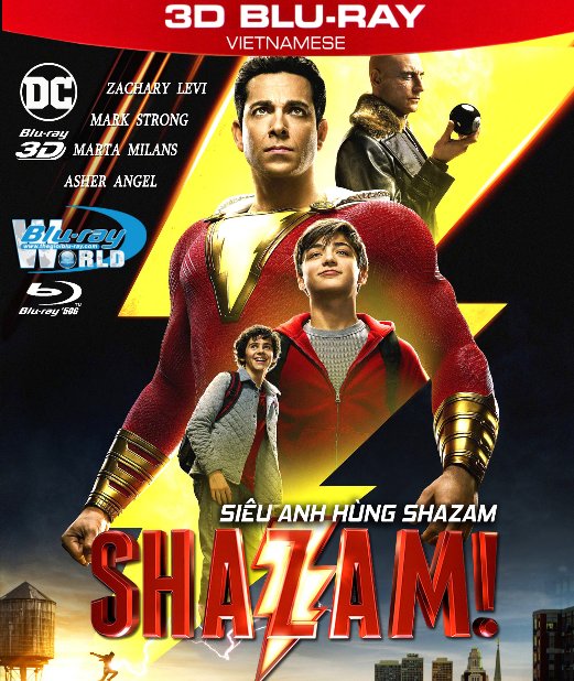 Z280. Shazam! 2019 - Siêu Anh Hùng Shazam 3D50G (TRUE- HD 7.1 DOLBY ATMOS)